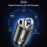 Carregador de carro USB C mini de 30 W com carregamento rápido, compatível com qualquer tipo de celular, incluindo o iPhone. - Curucutear.com