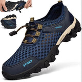 Men Sneakers Summer Wading Mesh Shoes Comfortable Slip on Outdoor Hiking Shoes Zapatos Hombre Casual Climbing Trekking Footwear - Curucutear.com