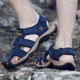 2023 Genuine Leather Men Shoes Summer New Large Size Men's Sandals Men Sandals Fashion Sandals Slippers Big Size 38-47 - Curucutear.com