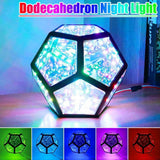 Projector Table Lamp Night Light Creative And Cool Infinite Dodecahedron Color Art Light Children Bedroom Led Luminaria Galaxy - Curucutear.com