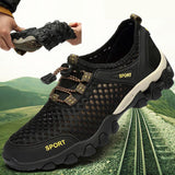 Men Sneakers Summer Wading Mesh Shoes Comfortable Slip on Outdoor Hiking Shoes Zapatos Hombre Casual Climbing Trekking Footwear - Curucutear.com