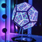 Projector Table Lamp Night Light Creative And Cool Infinite Dodecahedron Color Art Light Children Bedroom Led Luminaria Galaxy - Curucutear.com